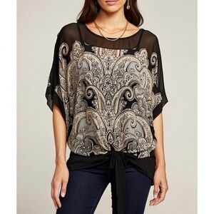 INC Semi Sheer Top with Cami Sz Large